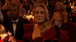 Adele Wore Elegant Red Dress During Awards Night GIF