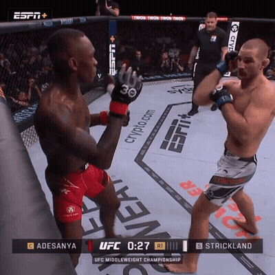 Adesanya Vs Strickland Boxing Match GIF