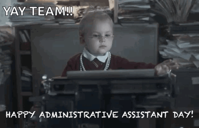 Administrative Professionals Day Baby Using Typewriter GIF
