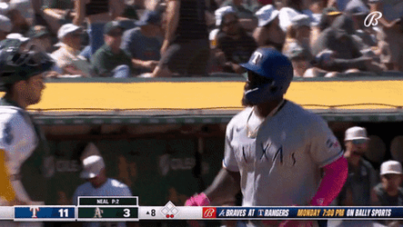 Adolis Garcia Arm Bump With Teammates GIF