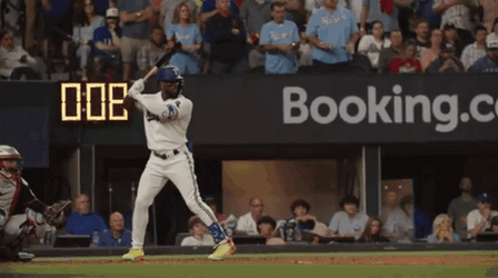 Adolis Garcia Hitting Baseball And Casually Walking GIF