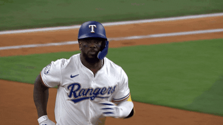 Adolis Garcia Running While Raising Arms GIF