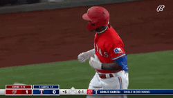 Adolis Garcia Tossing Baseball Bat GIF
