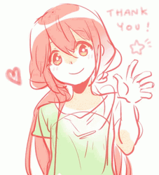 Adorable Anime Girl Waving Thank You GIF