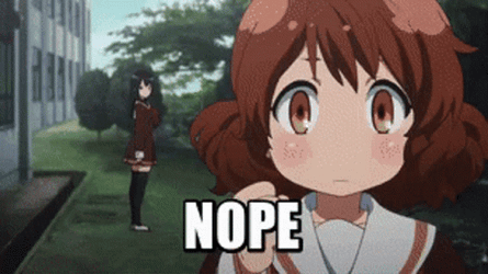 Adorable Anime Running Kumiko Nope GIF