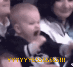 Adorable Baby Excited Shouting Yes GIF