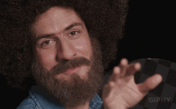 Adorable Bob Ross Waving GIF