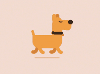 Adorable Cartoon Dog Strolling Leisurely  GIF
