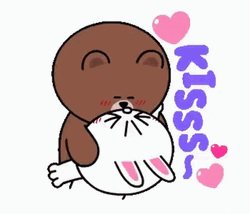 Adorable Cartoon Kissing GIF