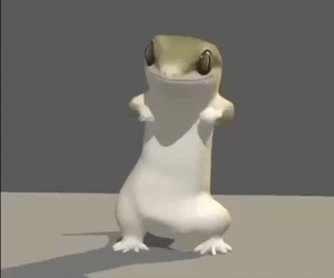 Adorable Cartoon Lizard Dancing  GIF