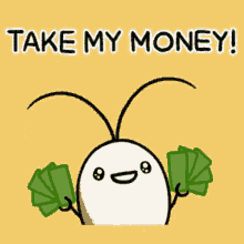 Adorable Cartoon Take My Money GIF