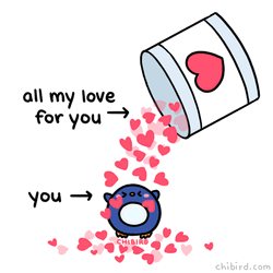 Adorable Chibi Pouring My Love GIF