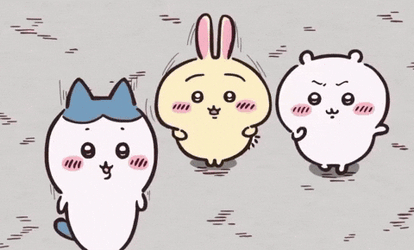 Adorable Chiikawa Bouncing Characters GIF