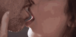 Adorable Couple Lip Bite Hot Kiss GIF