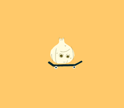 Adorable Garlic Art Skateboard Tricks GIF