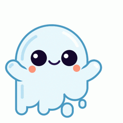Adorable Ghost Flying Kiss GIF