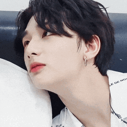 Adorable Korean Hyunjin Looking Up GIF