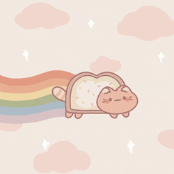 Adorable Neon Cat Loaf GIF