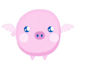 Adorable Pink Pig Flies Flapping Little Wings GIF