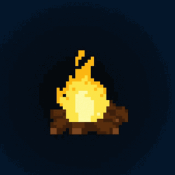 Adorable Pixelated Campfire Art GIF