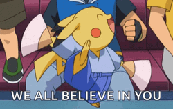 Adorable Pokemon Pikachu Cheer Believe In You GIF