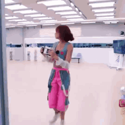 Adorable Ppop Bini Gwen Running Away GIF
