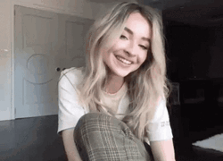 Adorable Sabrina Carpenter Flying Kiss GIF