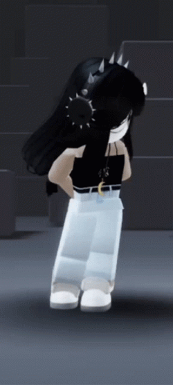 Adorable Shy Roblox Girl Looking Down GIF
