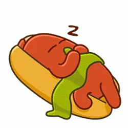 Adorable Sleeping Hot Dog Face GIF