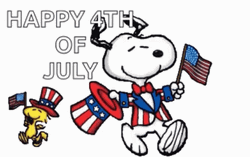 Adorable Snoopy Happy Fourth Of July GIF