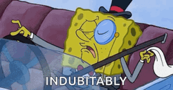 Adorable SpongeBob Driving Indeed GIF