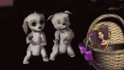 Adorable Tandem Dancing Barbie Dogs GIF