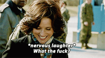 Adorable Veep Selena Meyer Nervous Laughter GIF