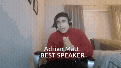 Adrian Matt Best Speaker Man Wearing Headphones And Red Sweater GIF