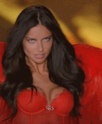 Adriana Lima Using Red Attire GIF