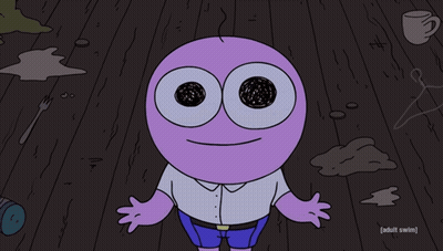 Adult Swim Cartoon Standing With Arms Outstretched GIF