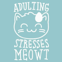 Adulting Stress Cat Cartoon GIF