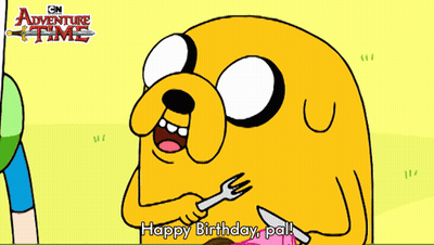 Adventure Time Character Holding Fork And Knife GIF