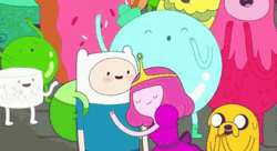 Adventure Time Finn & Bubblegum GIF
