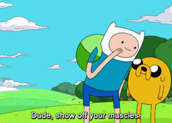 Adventure Time Jake & Finn Muscle GIF