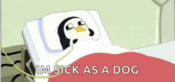 Adventure Time Sick Gunther GIF