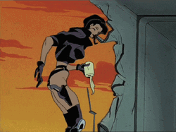 Aeon Flux Throwing Toilet Paper GIF