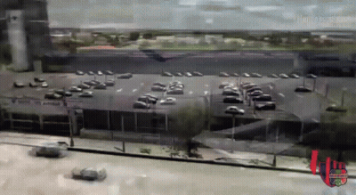 Aerial Parking Lot With Hungary Watermark GIF