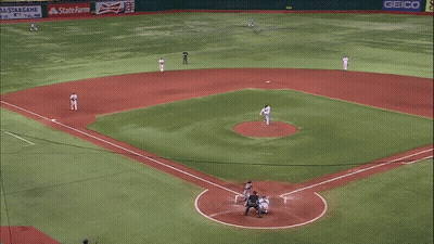 Aerial View Baseball Field With Budweiser Ad GIF