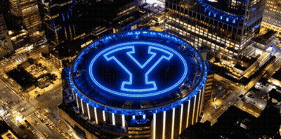 Aerial View Building With Letter Y On Top GIF