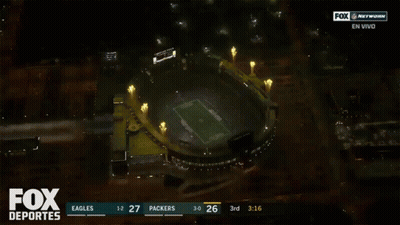 Aerial View Football Stadium With Fox Deportes Logo GIF