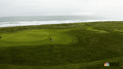 Aerial View Golf Course With NBC Golf Logo GIF