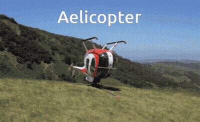 Aerial View Helicopter Over Grassy Hill GIF