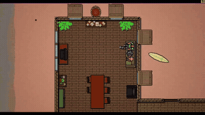 Aerial View House With Surfboard GIF