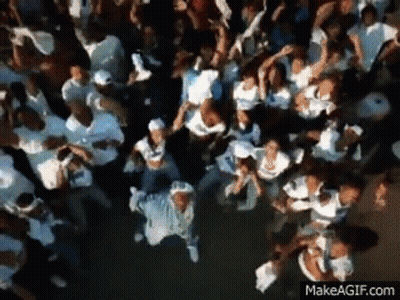 Aerial View Large Crowd Dancing At Concert GIF